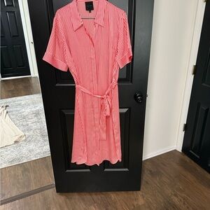 Striped Pink Shirt Dress